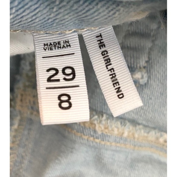 Ann Taylor LOFT Womens Girlfriend Ankle Jeans Size 8 Patched Light Indigo Wash - Picture 5 of 6